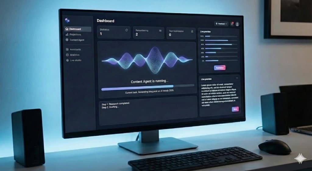 AI-agent voor je bedrijf: wat het is en wat het oplevert - Wat een AI-agent is, welke soorten er zijn, wat hij een mkb-bedrijf oplevert en wat het kost. Met twee echte voorbeelden.